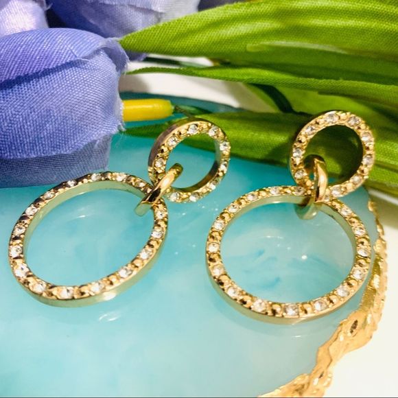 🌹SUGARFIX crystal oval golden drop earring - Picture 8 of 10